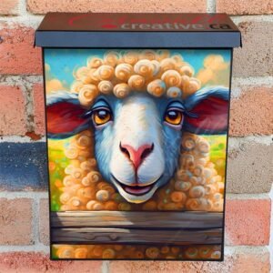Adorable Smiling Sheep Colonial Mailbox Cover