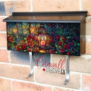 Stained Glass Valentine’s Decor Wall-mounted Townhouse Mailbox Cover