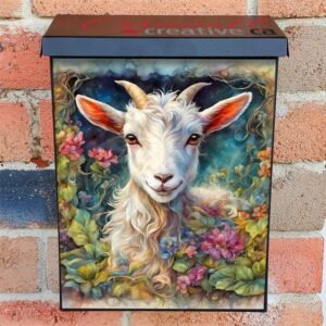 Baby Goat in the Flower Meadow Colonial Mailbox Cover