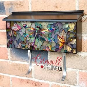 Stained Glass Summer Dragonfly Wall-mounted Townhouse Mailbox Cover