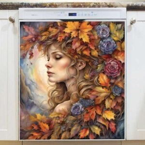 Beautiful Autumn Goddess Magnetic Dishwasher Door Cover