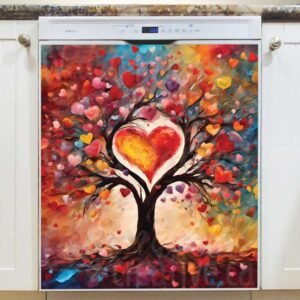 Valentine’s Heart Tree Magnetic Dishwasher Door Cover
