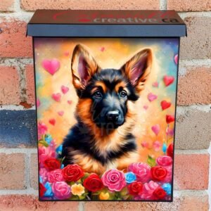 Valentiine’s Day Puppy Colonial Mailbox Cover