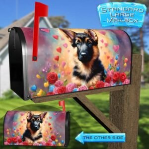 Valentiine’s Day Puppy Rural Farm Mailbox Cover
