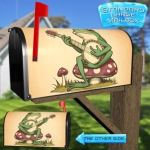 Vintage Frog Playing Banjo Rural Farm Mailbox Cover