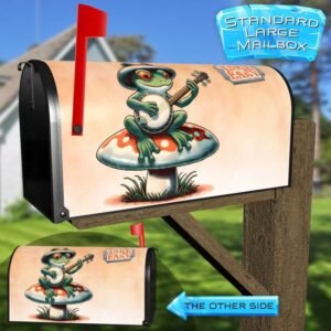 Cute Frog Playing Banjo Rural Farm Mailbox Cover