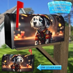 Cute Firefighter Dalmatian Rural Farm Mailbox Cover