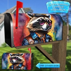 Raccoon in Sunglasses 2 Rural Farm Mailbox Cover