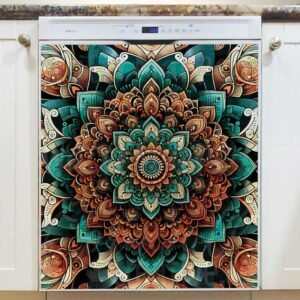 Oil Painting Mandala Magnetic Dishwasher Door Cover
