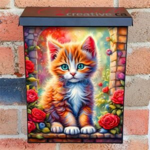 Little Valentine’s Day Kitten Colonial Mailbox Cover