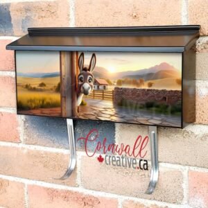 Curious Farmhouse Donkey Wall-mounted Townhouse Mailbox Cover