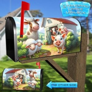Adorable Farmhouse Animals Rural Farm Mailbox Cover