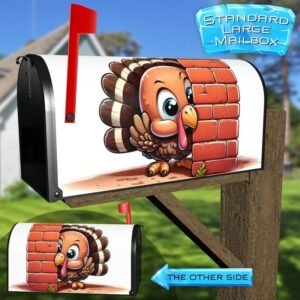 Cute Peeking Turkey Rural Farm Mailbox Cover