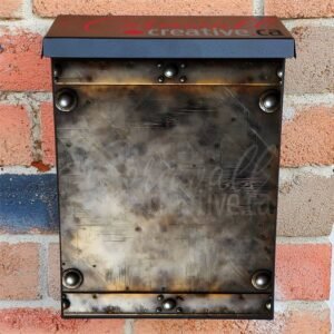 Rusted Metal Design Colonial Mailbox Cover