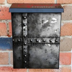 Rusted Metal with Bolts Colonial Mailbox Cover