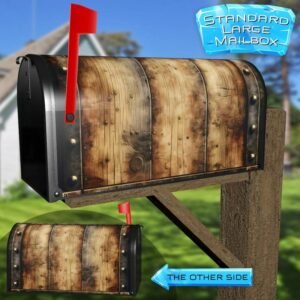 Rustic Wooden Door Rural Farm Mailbox Cover