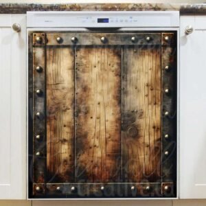 Rustic Wooden Door Magnetic Dishwasher Door Cover
