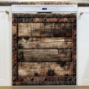 Old Rustic Wood Design Magnetic Dishwasher Door Cover