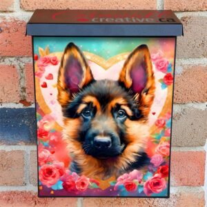 Lovely Valentine’s Puppy Colonial Mailbox Cover