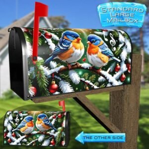 Little Christmas Birds Rural Farm Mailbox Cover