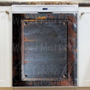 Rusty Metal Wall Magnetic Dishwasher Door Cover