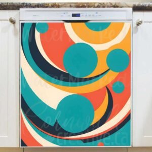 Abstract Retro Design Magnetic Dishwasher Door Cover