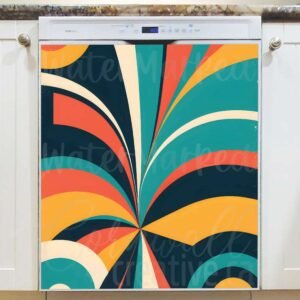 Colorful Retro Design Magnetic Dishwasher Door Cover