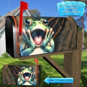 Scream by Edvard Munch with a Frog  Rural Farm Mailbox Cover