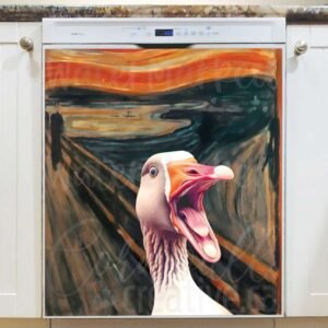 Scream by Edvard Munch with a Goose  Magnetic Dishwasher Door Cover