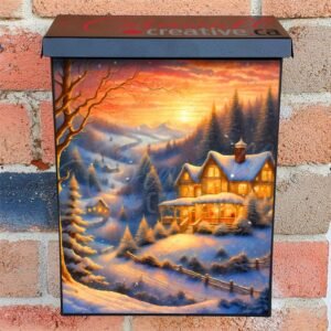 Lovely Christmas Countryside Colonial Mailbox Cover