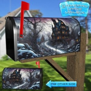 Snowstorm in a Victorian Village Rural Farm Mailbox Cover