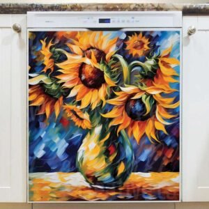 Still Life Sunflowers Magnetic Dishwasher Door Cover