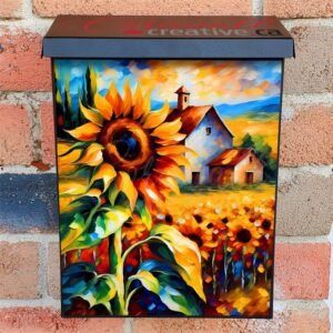 Blooming Sunflowers at the Farmhouse Colonial Mailbox Cover