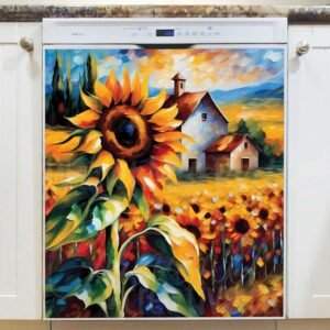 Blooming Sunflowers at the Farmhouse Magnetic Dishwasher Door Cover
