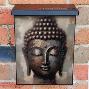 Rustic Buddha Portrait 2 Colonial Mailbox Cover