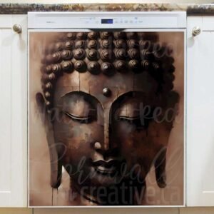 Rustic Buddha Portrait Magnetic Dishwasher Door Cover