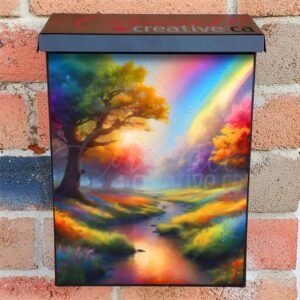 Rainbow Above the Valley Colonial Mailbox Cover