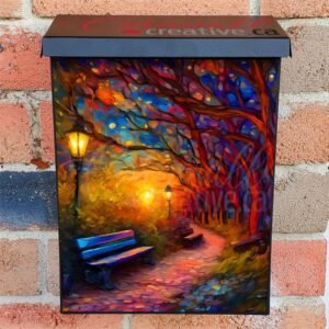 Summer Evening in the Park Colonial Mailbox Cover