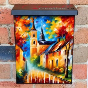 Beautiful Autumn Church Colonial Mailbox Cover