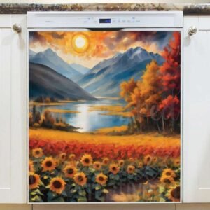 Summer Sunset at the Lake Magnetic Dishwasher Door Cover
