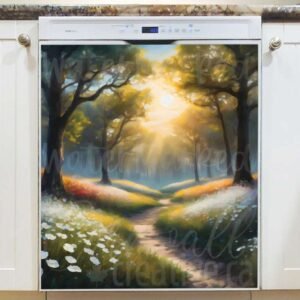 Springtime Path in the Woods Magnetic Dishwasher Door Cover