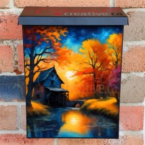 The Old Mill at Night Colonial Mailbox Cover