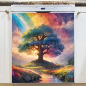 Rainbow Above the Old Oak Magnetic Dishwasher Door Cover