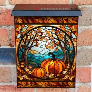 Stained Glass Pumpkins  Colonial Mailbox Cover