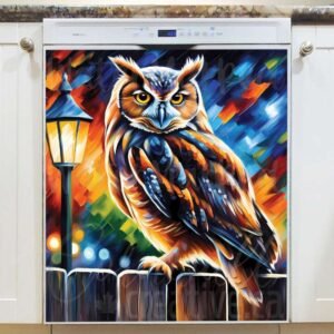 Beautiful Night Owl Magnetic Dishwasher Door Cover