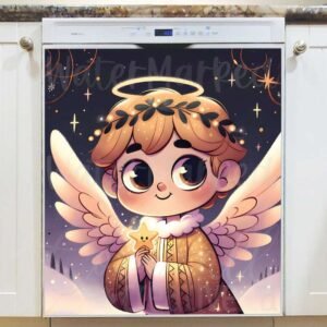 Christmas Angel Boy Magnetic Dishwasher Door Cover
