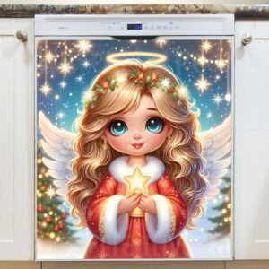 Christmas Angel with a Star Magnetic Dishwasher Door Cover