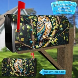 Beautiful Owl on a Branch Rural Farm Mailbox Cover