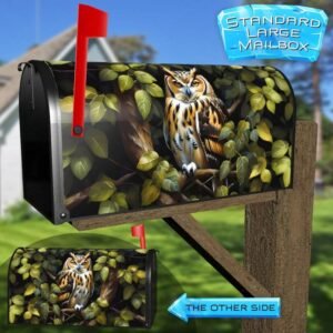 Beautiful Owl on the Tree Rural Farm Mailbox Cover