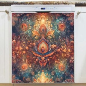 Gorgeous Indian Pattern Magnetic Dishwasher Door Cover